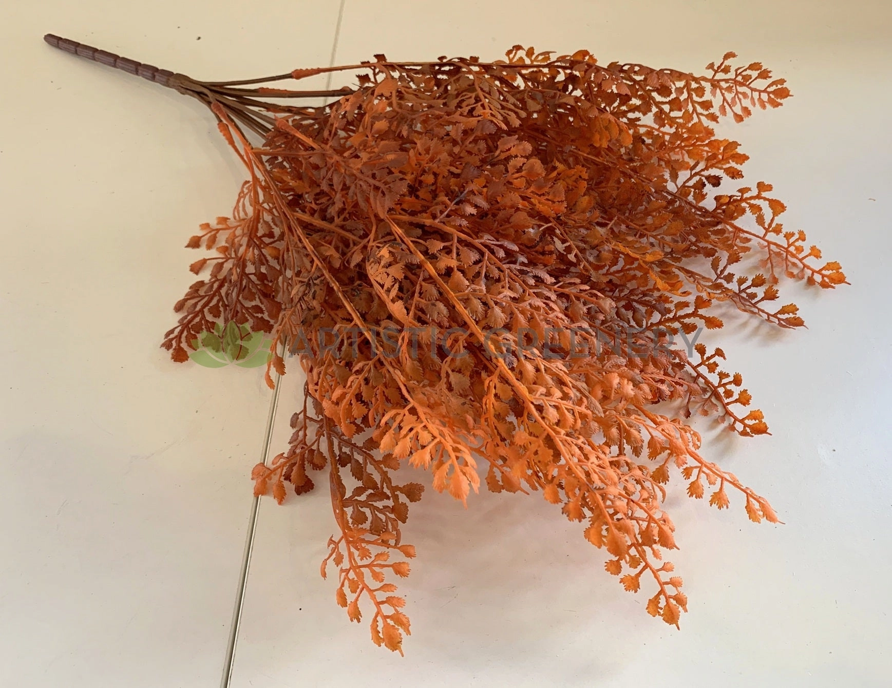 SP0325 Maidenhair Fern Leave Bunch 50cm Brown / Red /  Orange