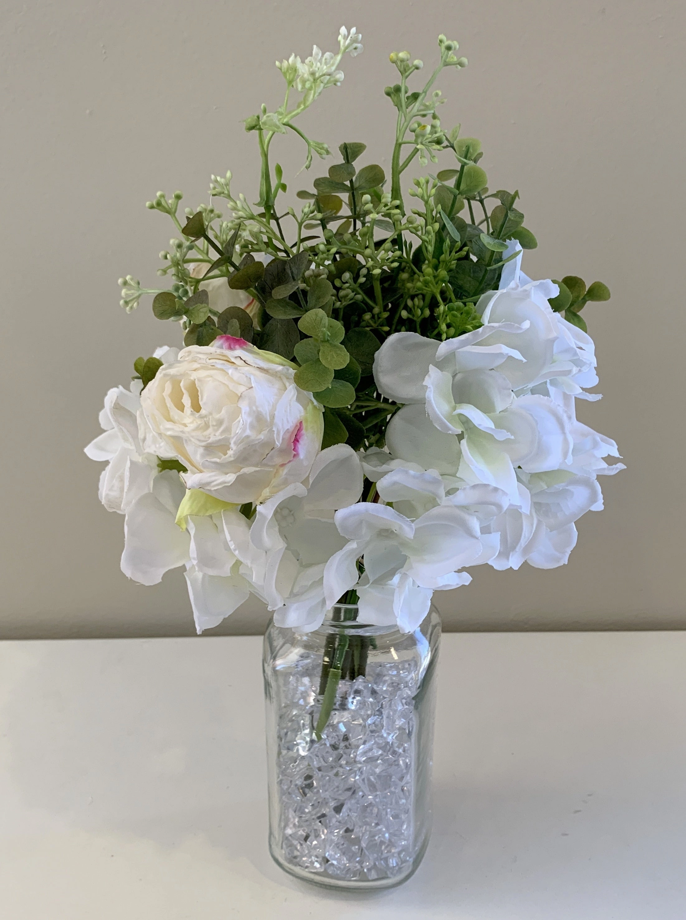 SP0330 Hydrangea & Rose Bouquet 30cm 2 Colours