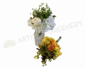 SP0330 Hydrangea & Rose Bouquet 30cm 2 Colours indoor houseplants  