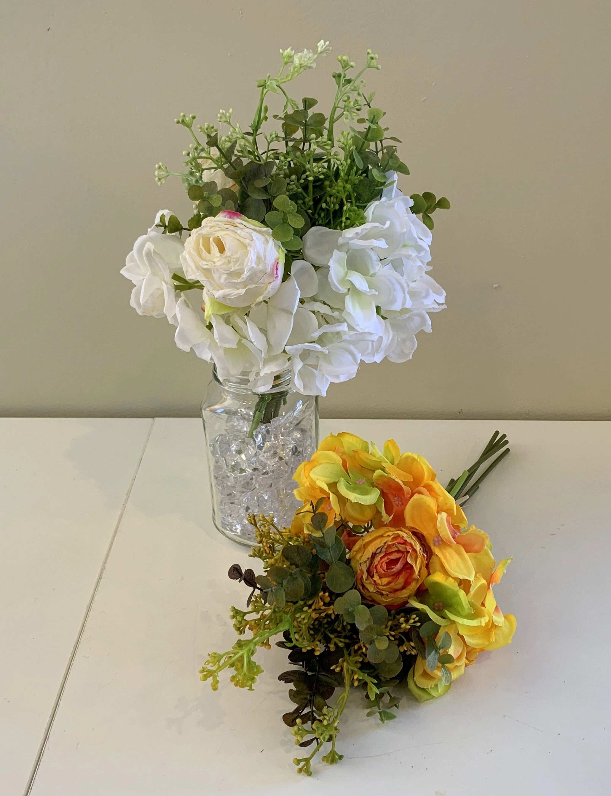 SP0330 Hydrangea & Rose Bouquet 30cm 2 Colours