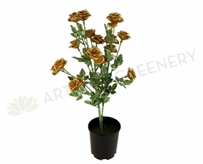 SP0333 Glitter Rose Bunch 55cm Gold indoor houseplants  