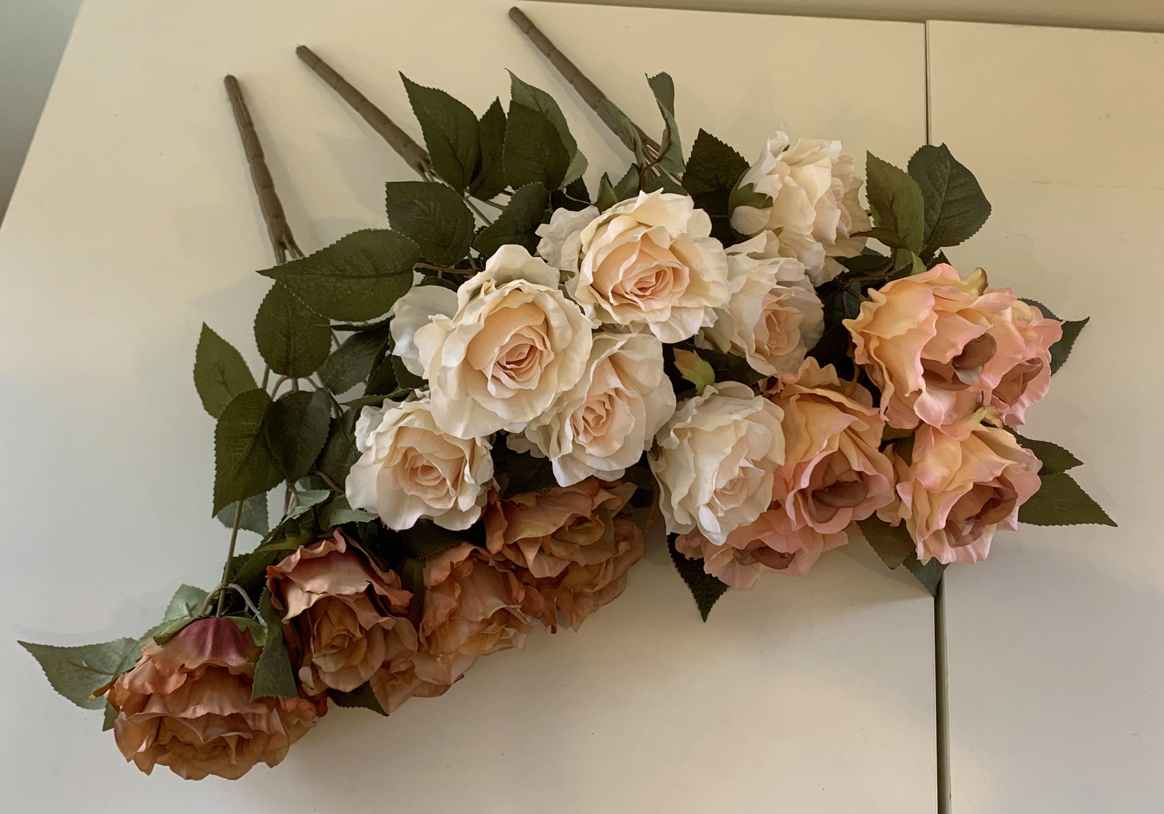 SP0341 Vintage Rose Bunch 43cm 3 Colours