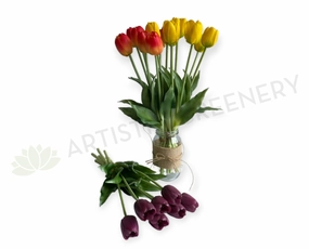 SP0346-2 Tulip Bunch 40cm Orange / Yellow / Purple indoor houseplants  