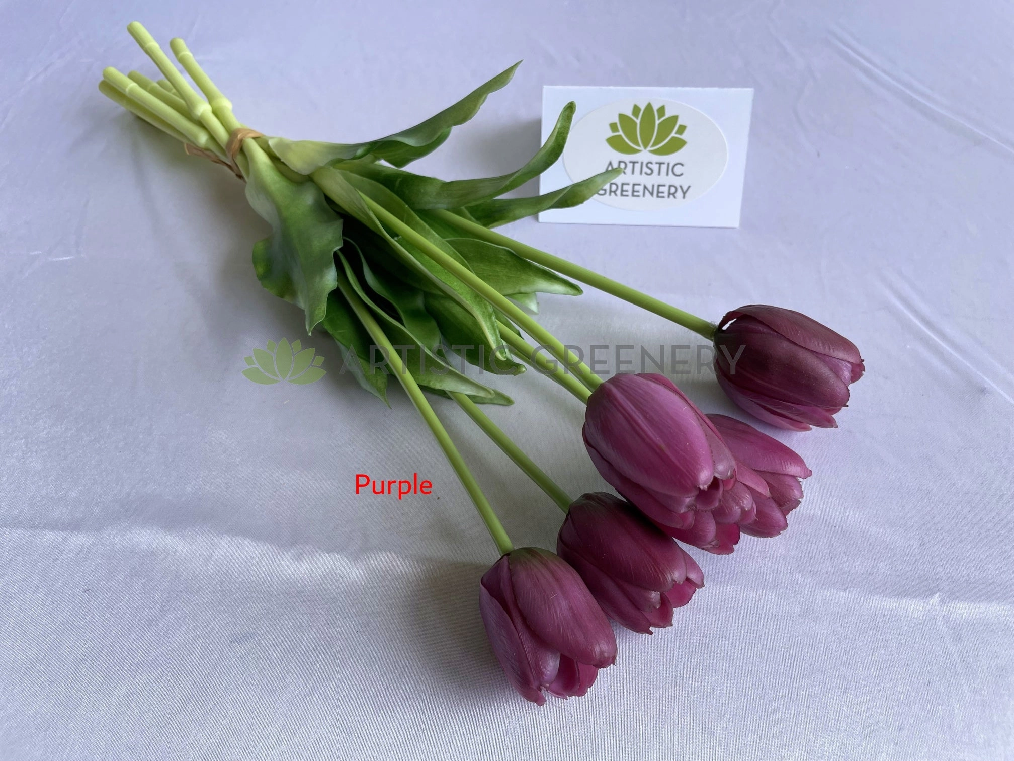 SP0346-2 Tulip Bunch 40cm Orange / Yellow / Purple