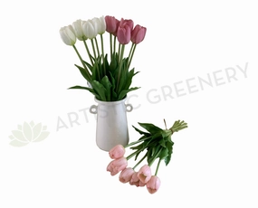 SP0346 Tulip Bunch 40cm Dark Pink / White / Light Pink indoor houseplants  