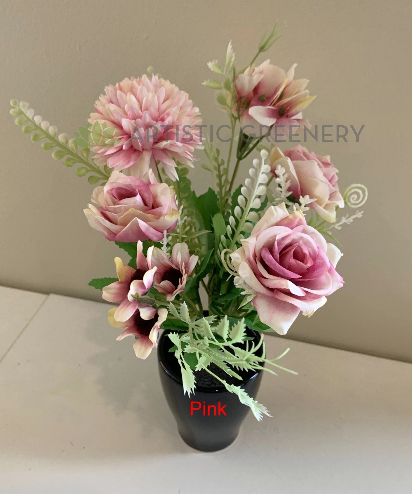 SP0349 Mixed Flower Bunch 29cm 6 Colours