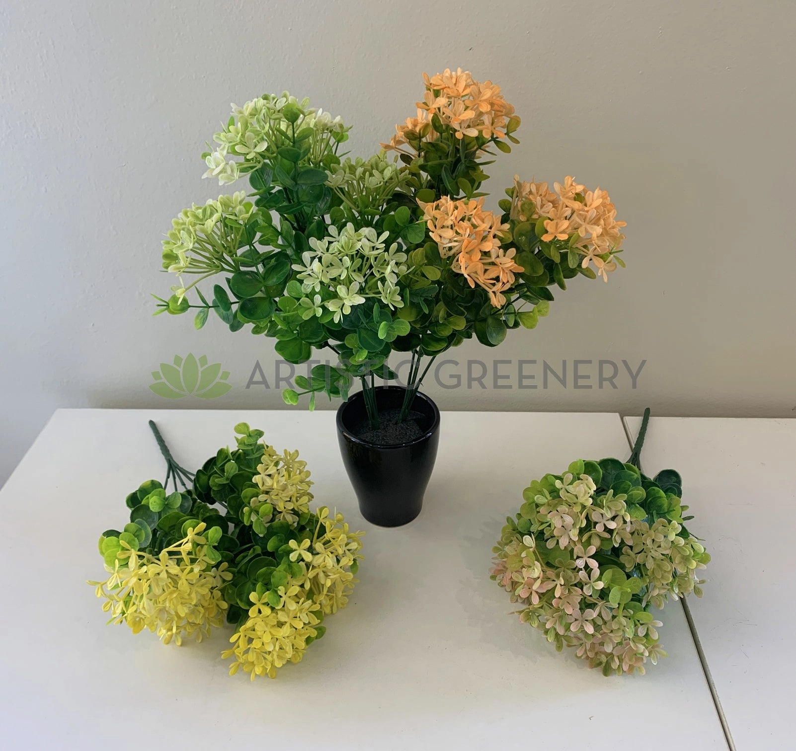 SP0355 Lace Flower Bunch with Greenery 30cm 4 Colours