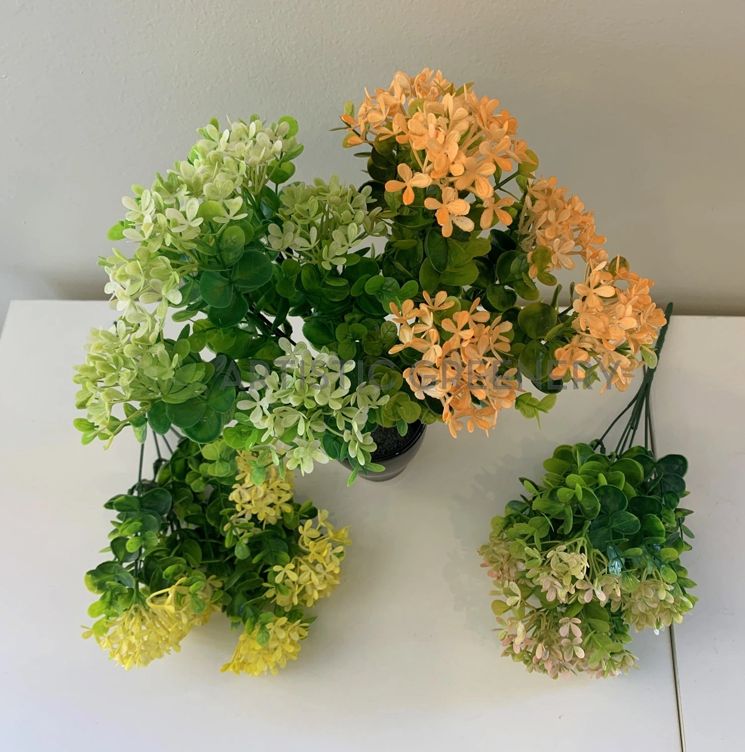 SP0355 Lace Flower Bunch with Greenery 30cm 4 Colours