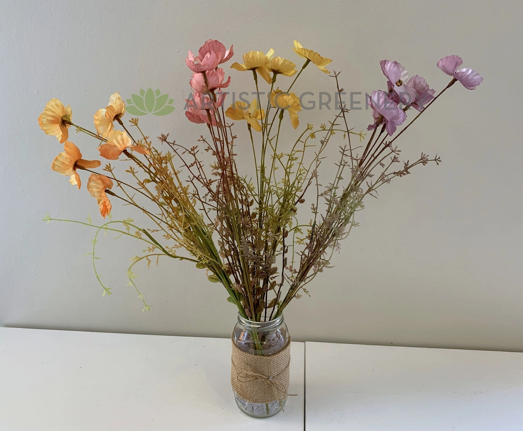 SP0362 Dried-Look Flower - Poppy 50cm 4 Colours