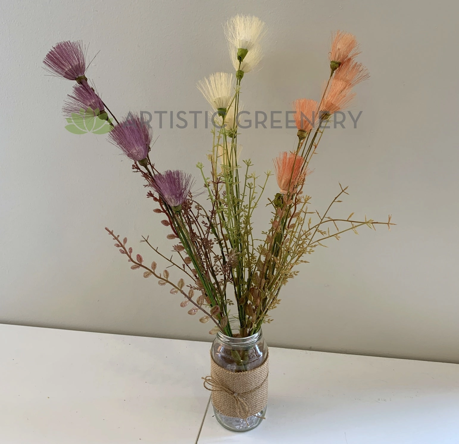 SP0365 Dried-Look Flower - Dandelion 55cm 3 Colours