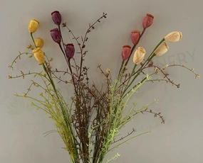 SP0366 Dried-Look Flower - Flower Pods 60cm 4 Colours indoor houseplants  