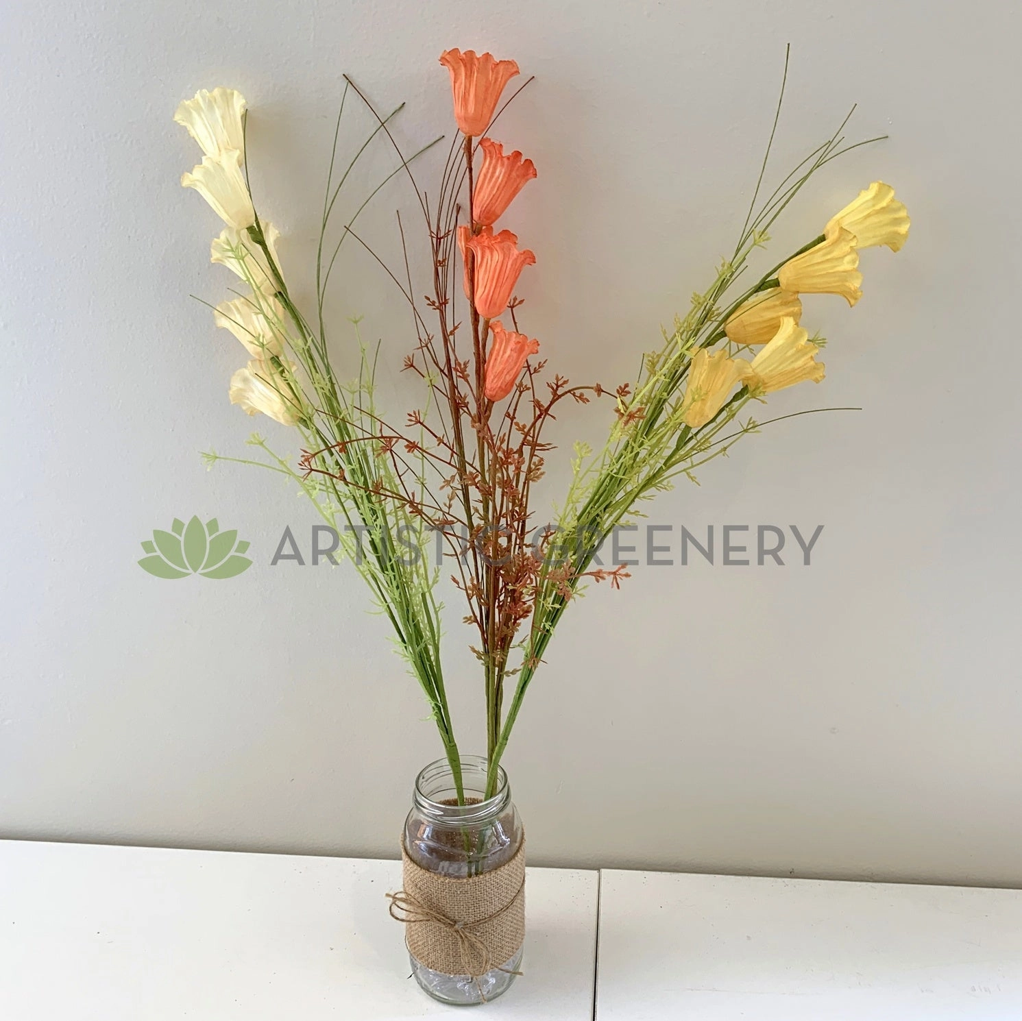 SP0369 Dried-Look Flower - Trumpet Flower 60cm 3 Colours