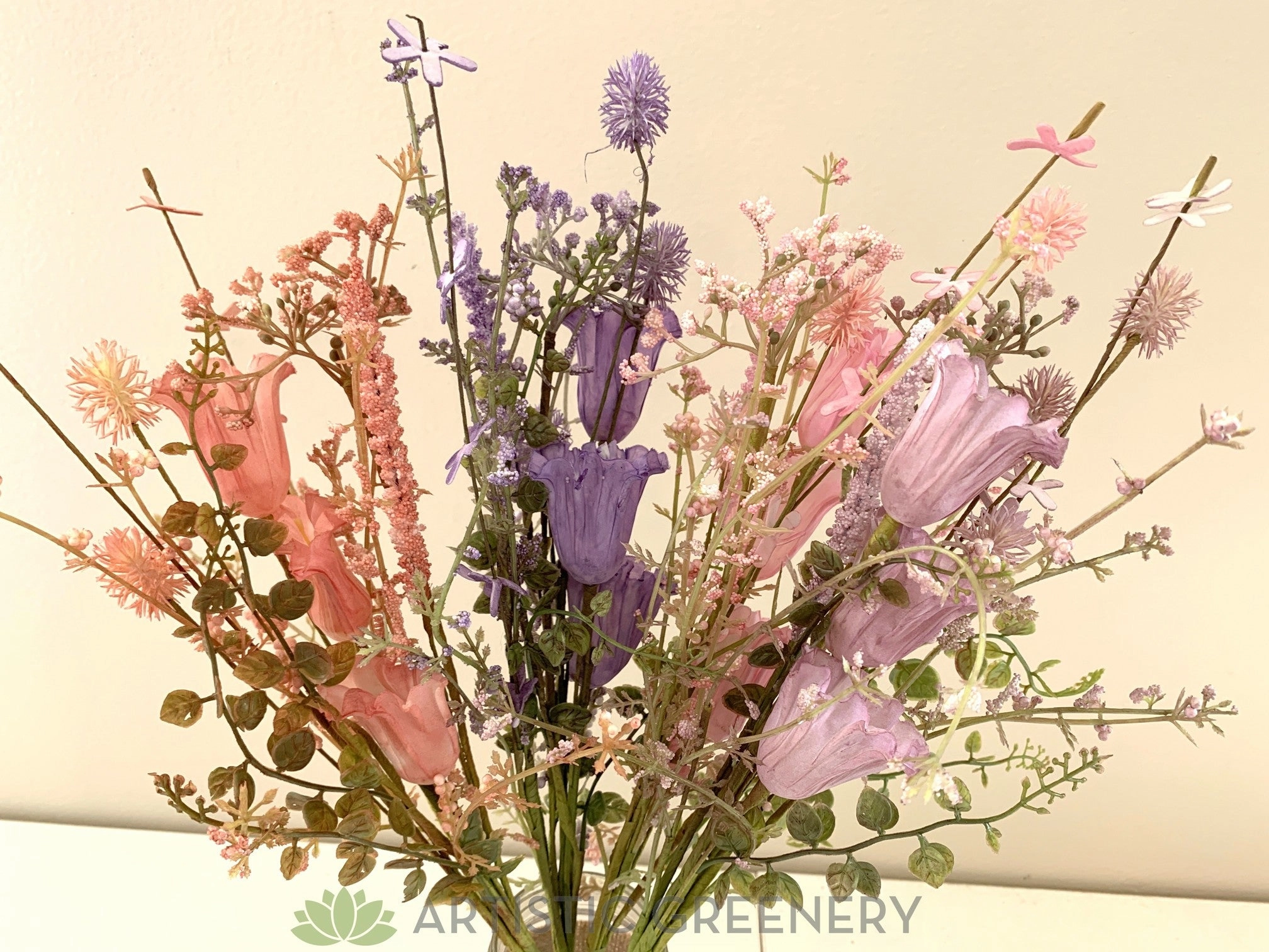 SP0370 Dried-Look Flower - Trumpet Flower 39cm 4 Colours