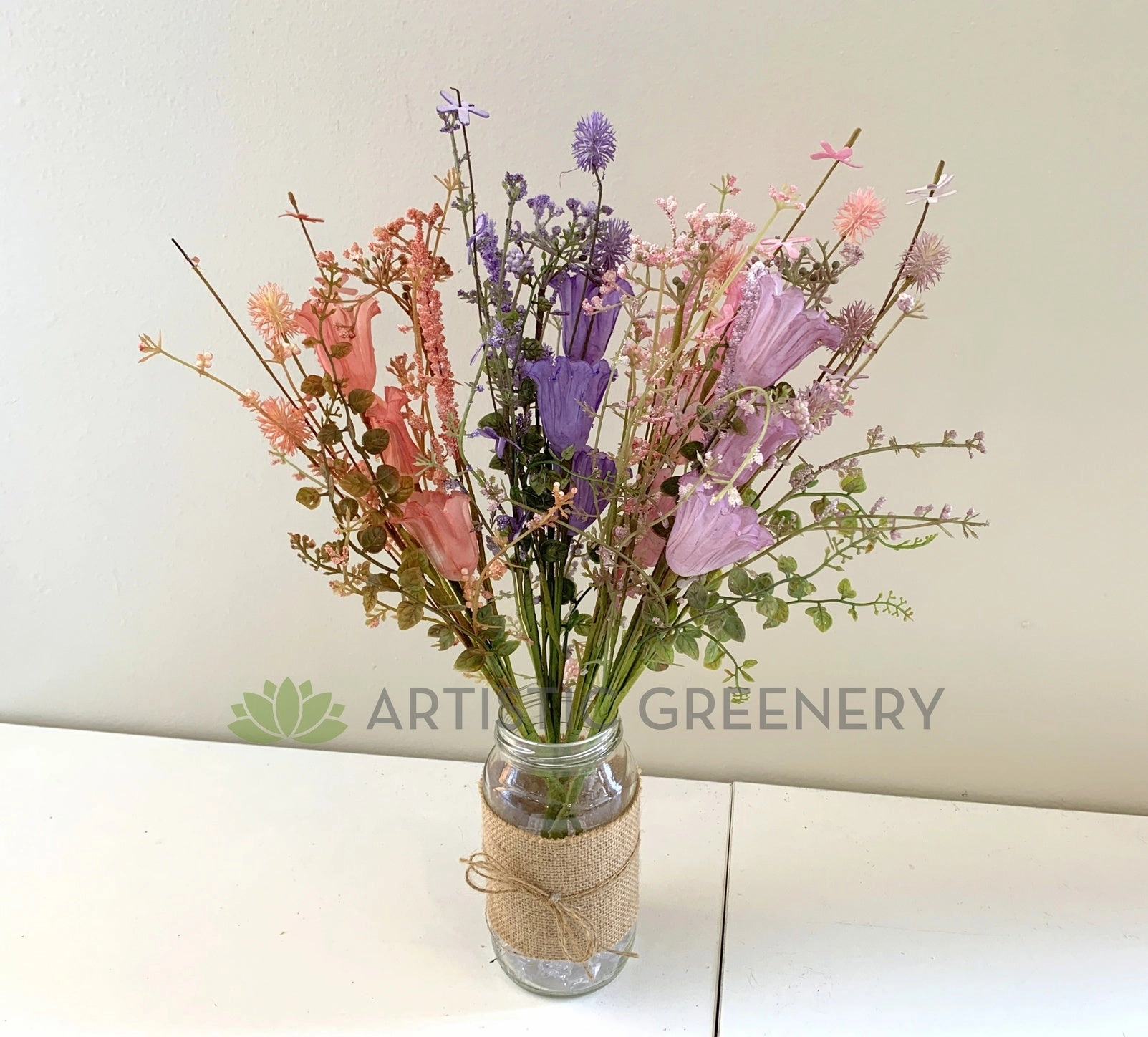 SP0370 Dried-Look Flower - Trumpet Flower 39cm 4 Colours