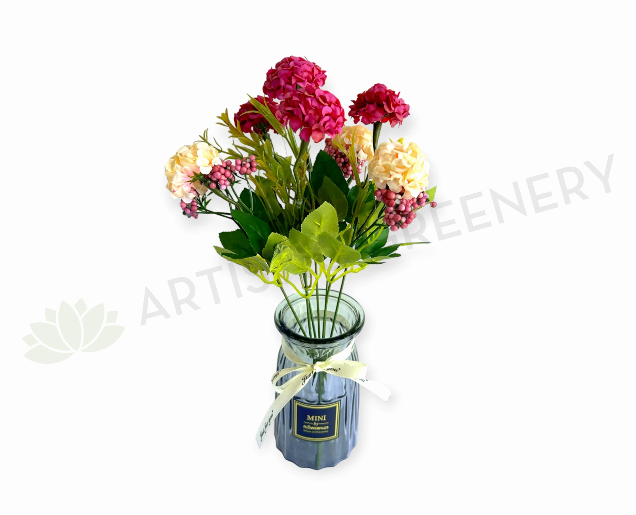 SP0371 Mini Hydrangea Bunch 34cm Plum & Peach indoor houseplants  