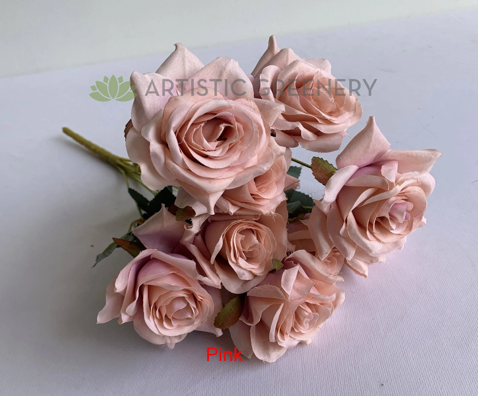 SP0375 Rustic Rose Bunch 45cm Burgundy / Mocha / Pink / Rustic Orange / Brown