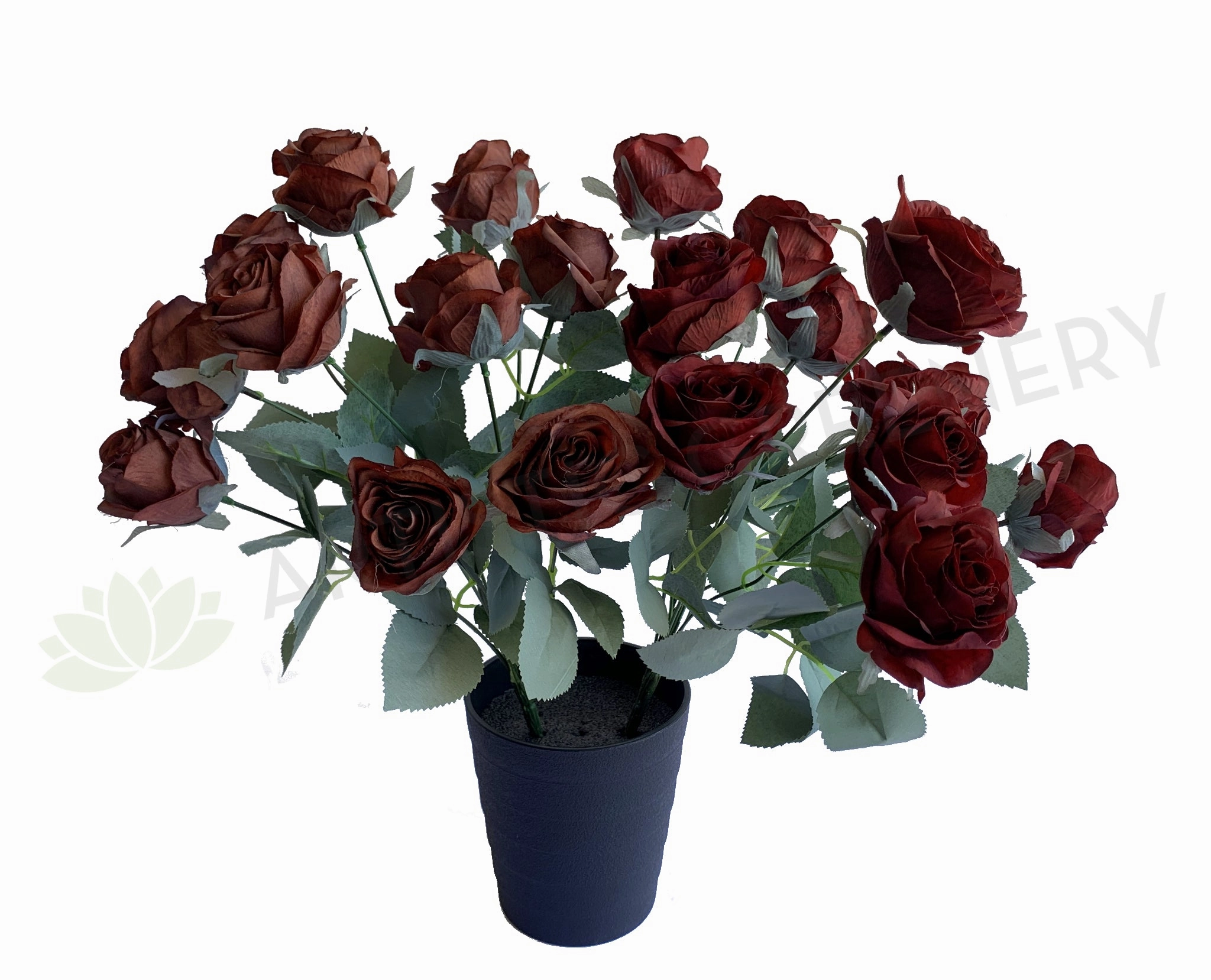 SP0375 Rustic Rose Bunch 45cm Burgundy / Mocha / Pink / Rustic Orange / Brown indoor houseplants  
