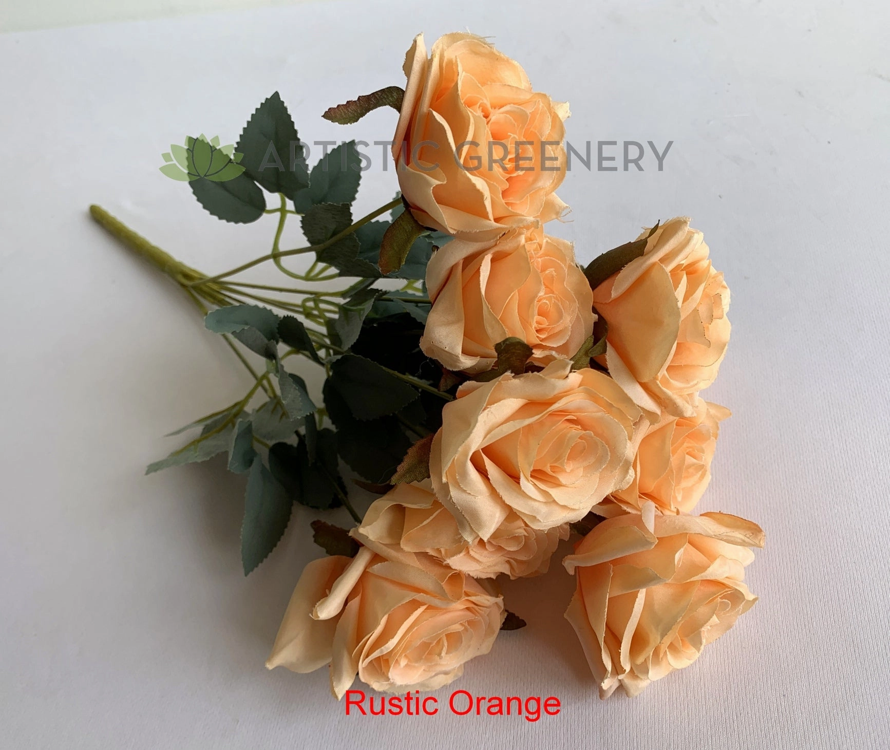 SP0375 Rustic Rose Bunch 45cm Burgundy / Mocha / Pink / Rustic Orange / Brown