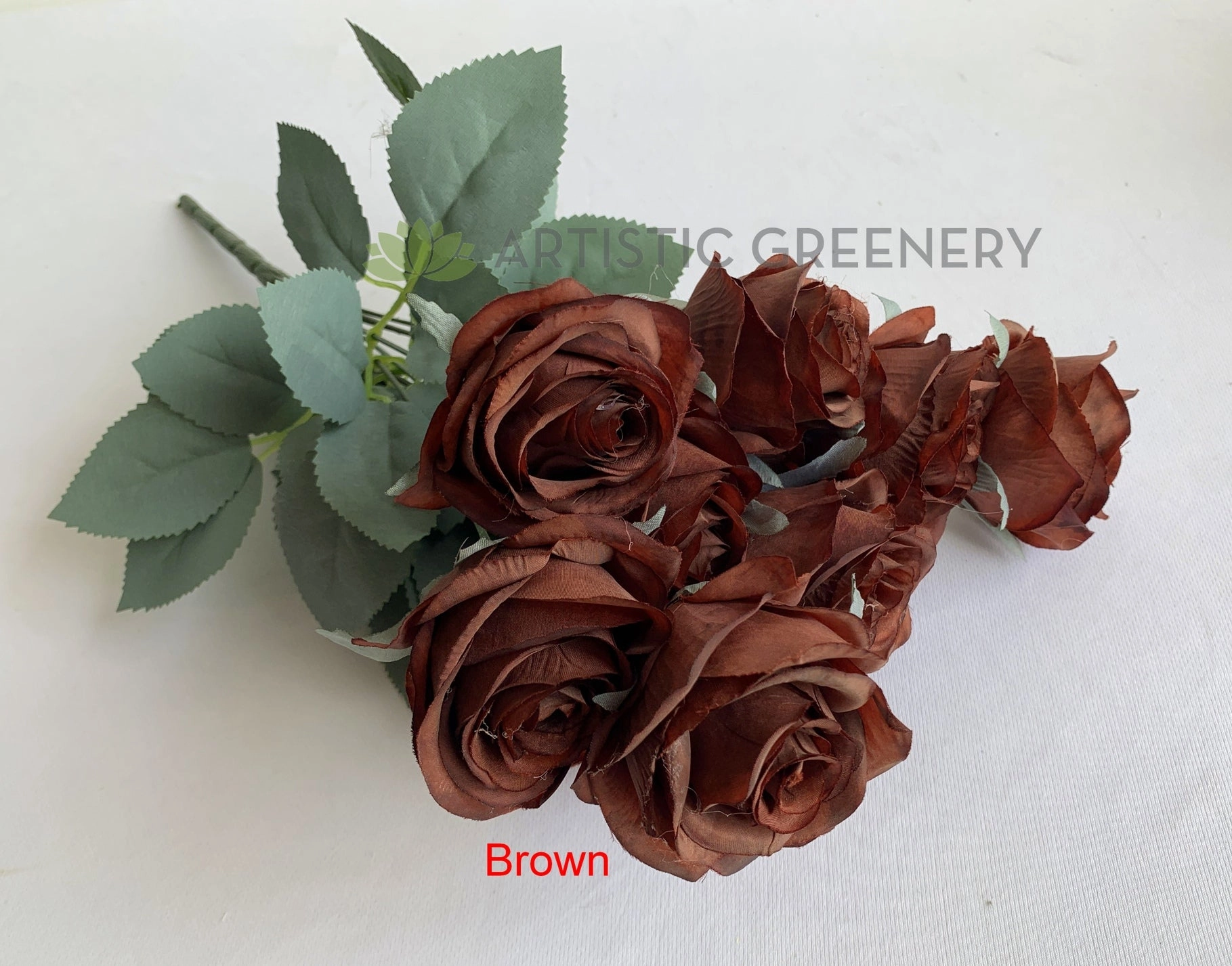 SP0375 Rustic Rose Bunch 45cm Burgundy / Mocha / Pink / Rustic Orange / Brown