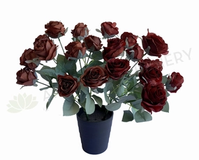 SP0375 Rustic Rose Bunch 45cm Burgundy / Mocha / Pink / Rustic Orange / Brown indoor houseplants  