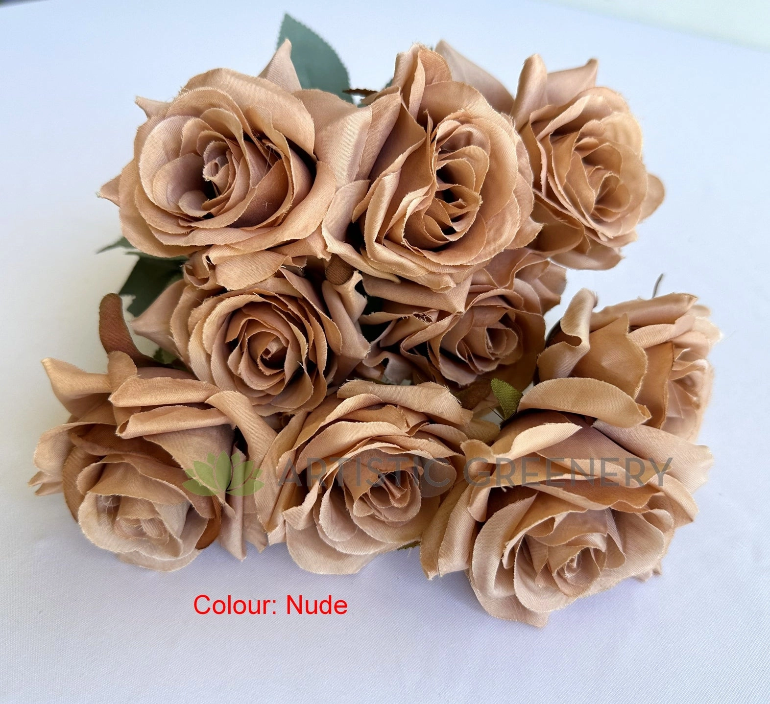 SP0375-S89 Rustic Rose Bunch 45cm Brown / Nude