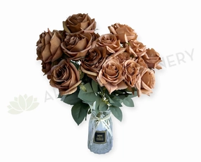 SP0375-S89 Rustic Rose Bunch 45cm Brown / Nude indoor houseplants  