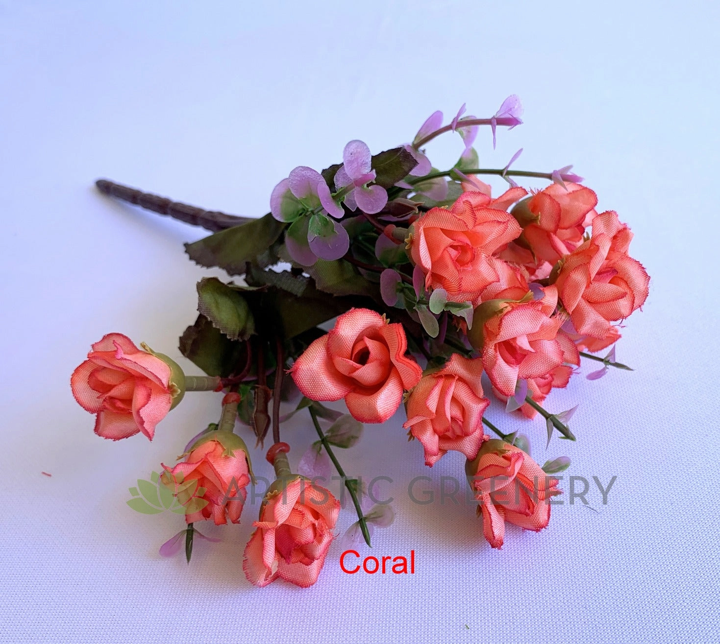 SP0382 Mini Rose Bunch 22cm 6 colours (CLEARANCE STOCK)