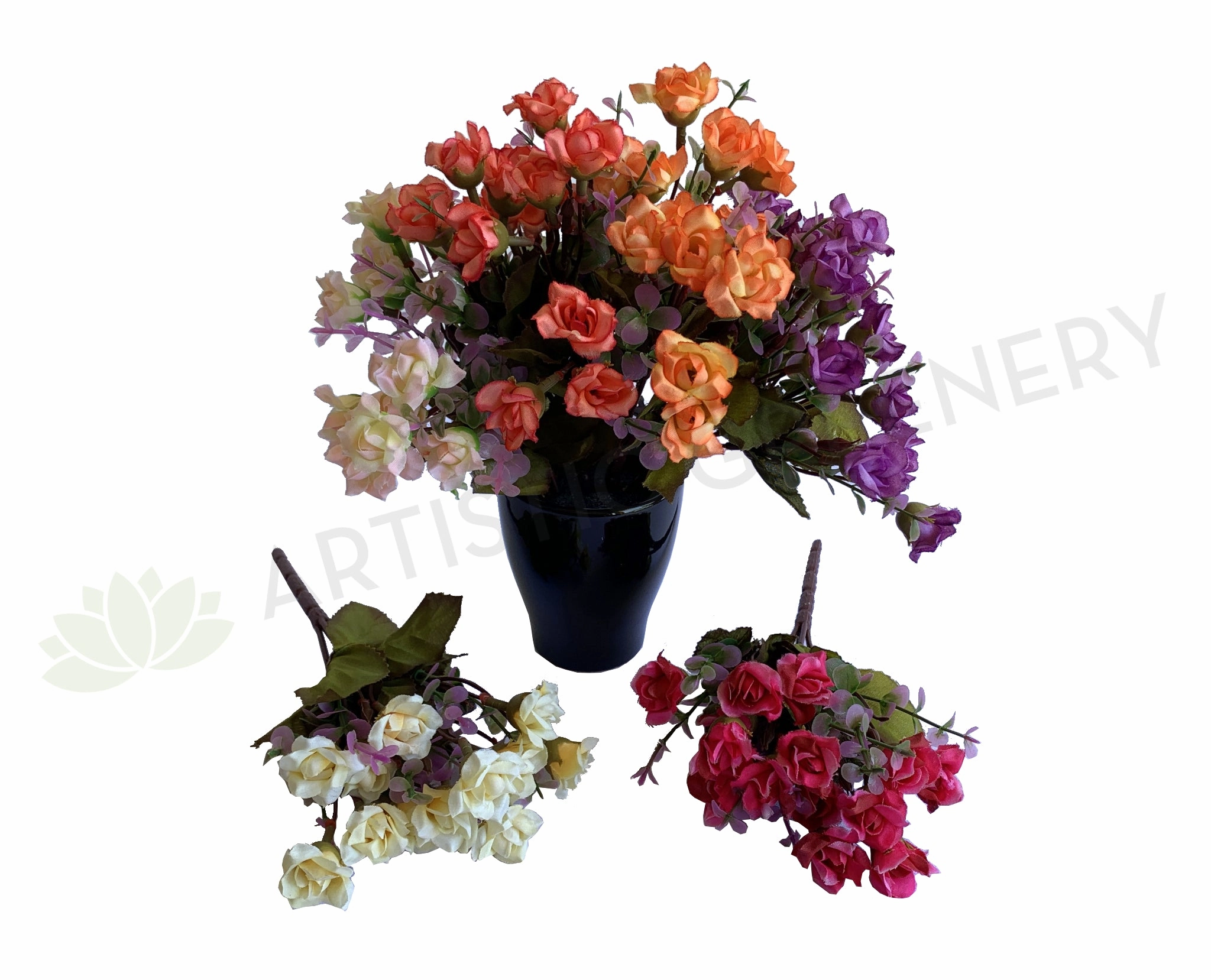 SP0382 Mini Rose Bunch 22cm 6 colours (CLEARANCE STOCK) indoor houseplants  
