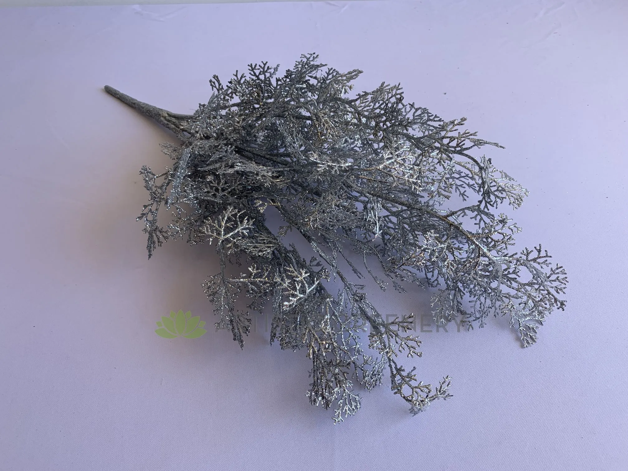 SP0389 Silver Glitter Dusty Miller Bunch 56cm