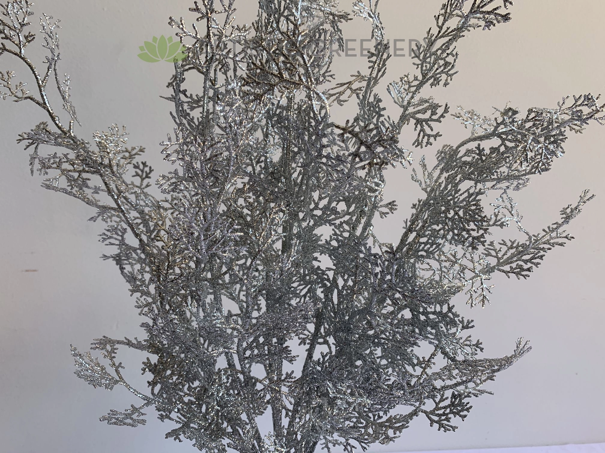 SP0389 Silver Glitter Dusty Miller Bunch 56cm