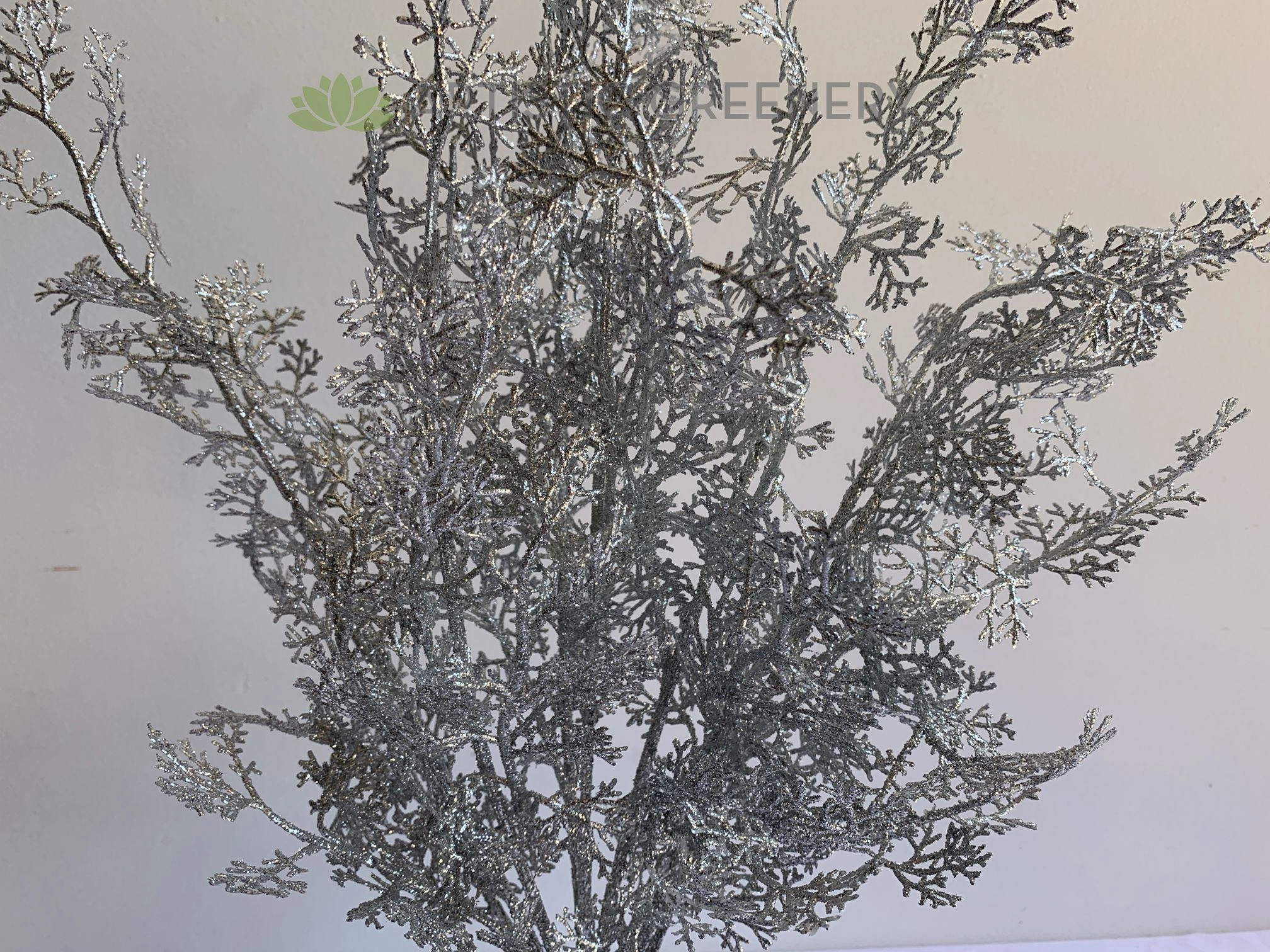 SP0389 Silver Glitter Dusty Miller Bunch 56cm