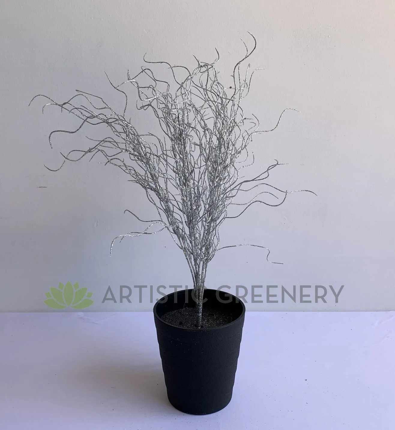 SP0390 Silver Glitter Spanish Moss / Old Man Beard Bunch 51cm