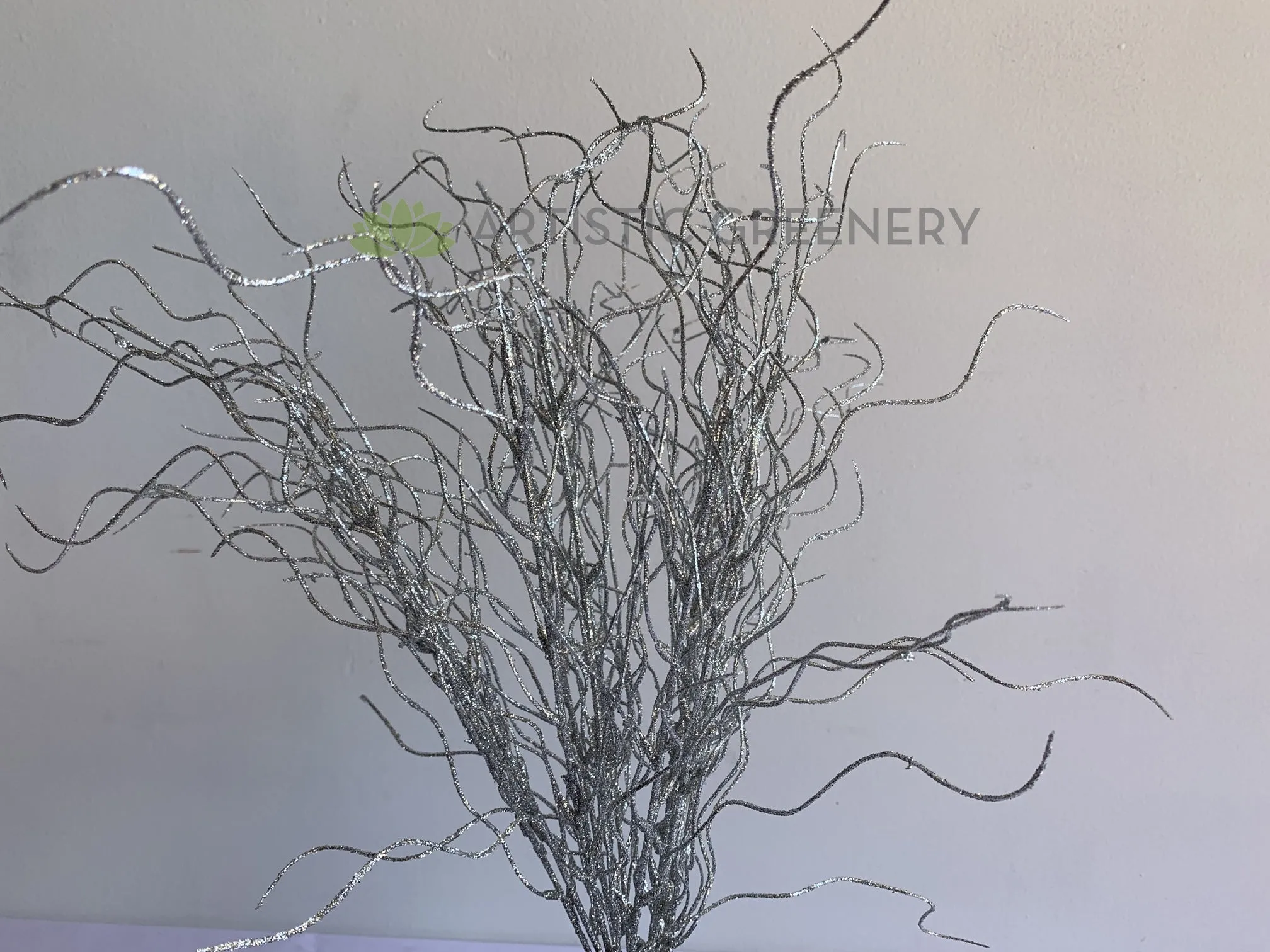 SP0390 Silver Glitter Spanish Moss / Old Man Beard Bunch 51cm