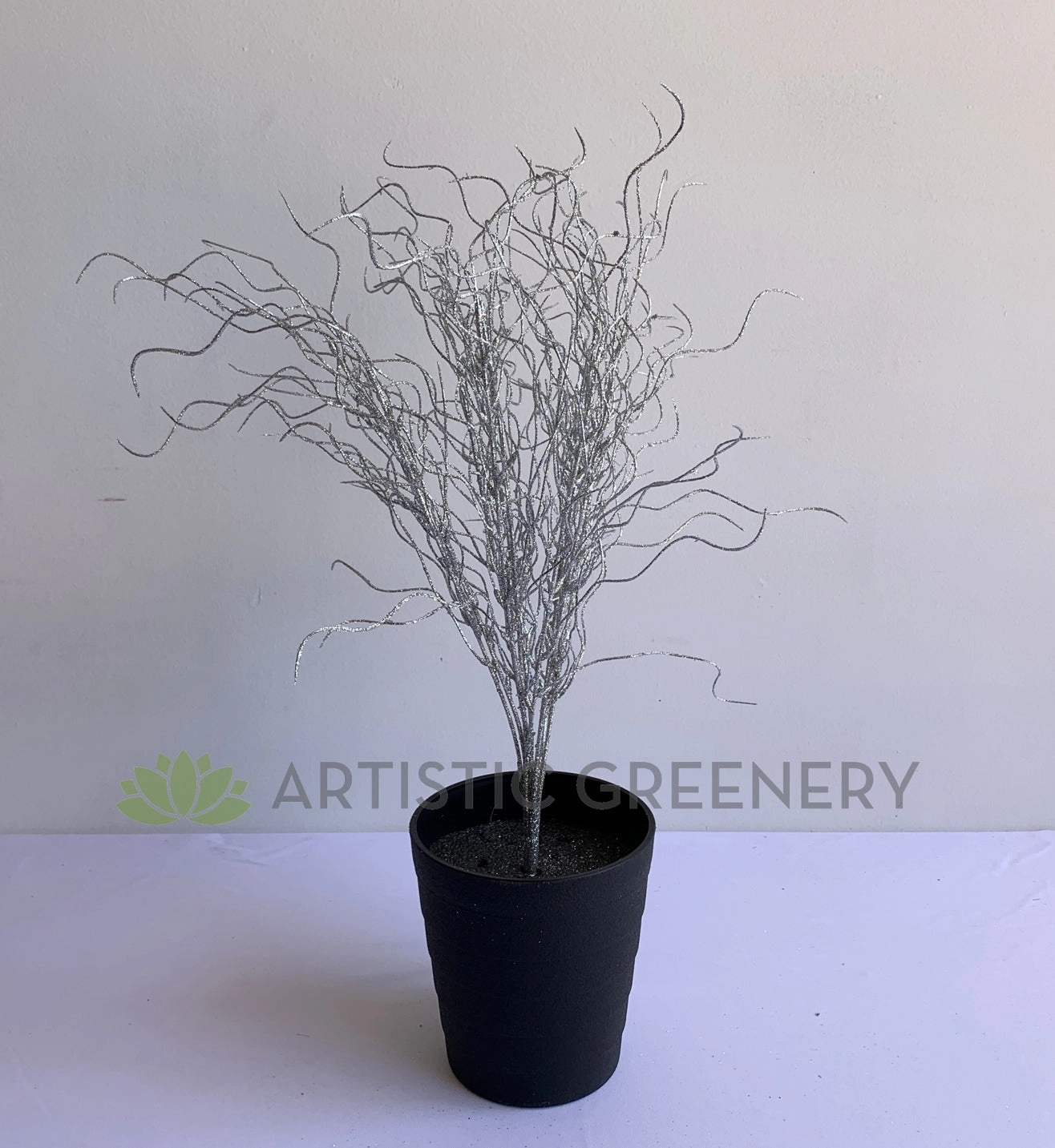 SP0390 Silver Glitter Spanish Moss / Old Man Beard Bunch 51cm
