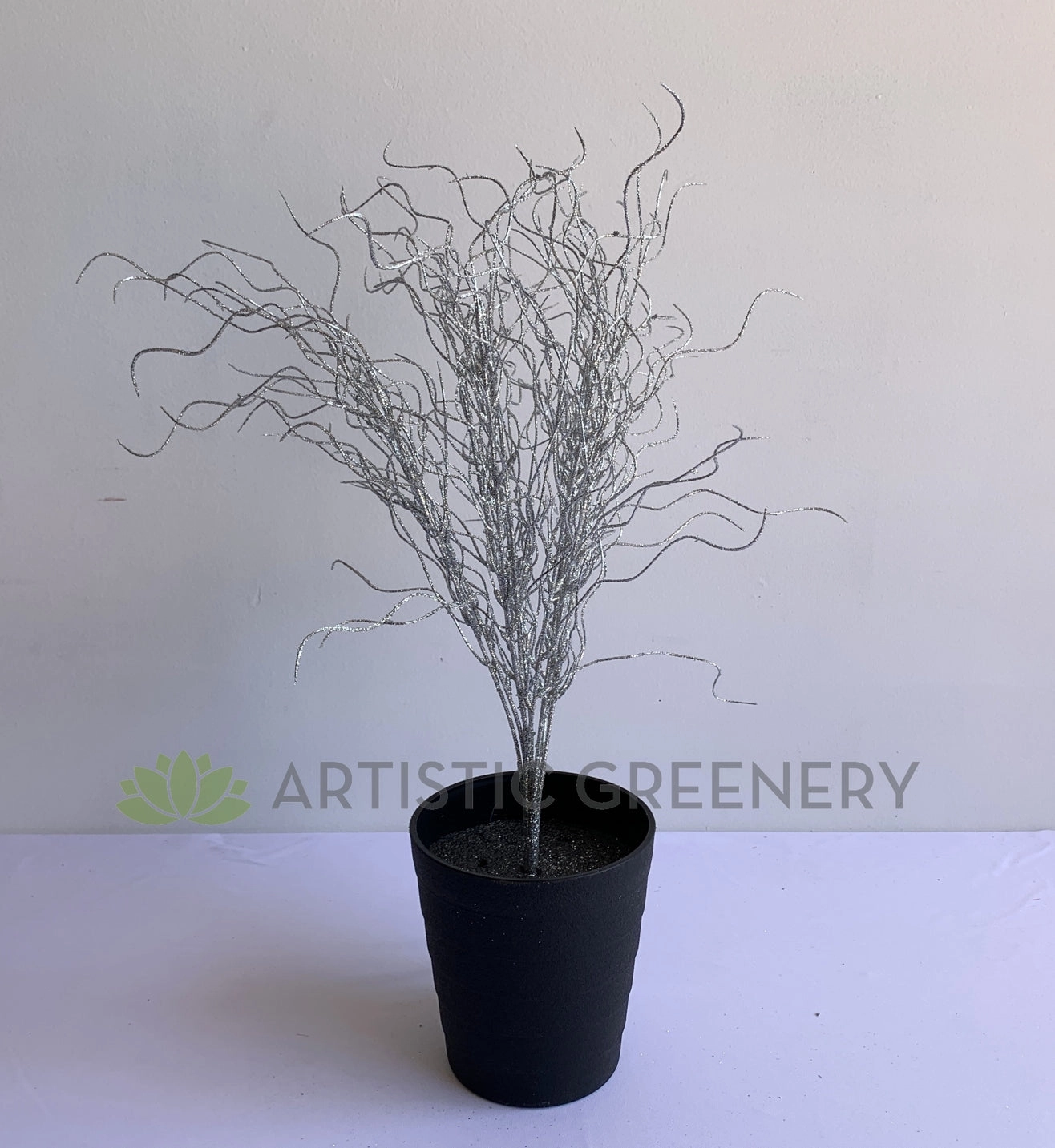 SP0390 Silver Glitter Spanish Moss / Old Man Beard Bunch 51cm