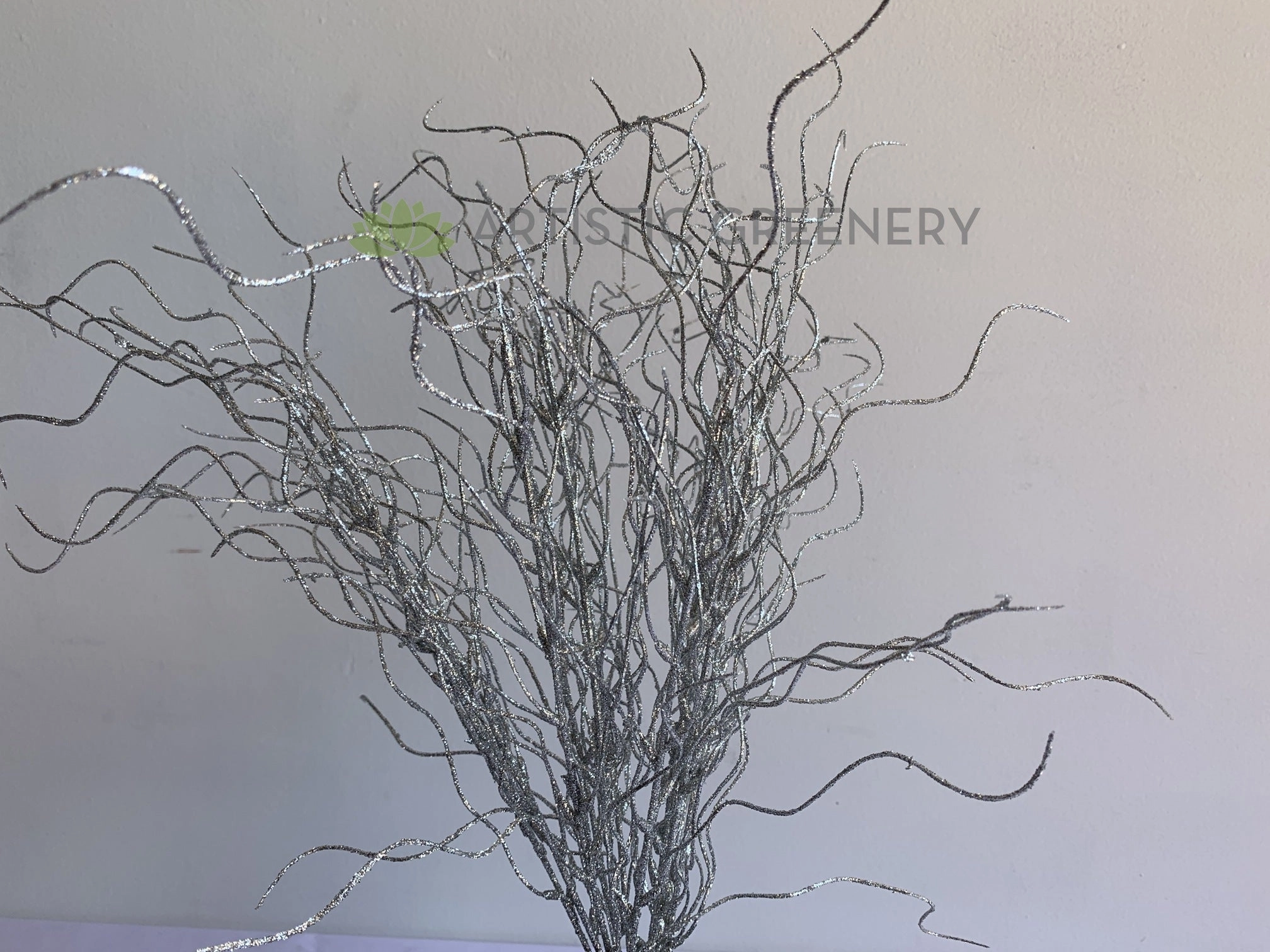 SP0390 Silver Glitter Spanish Moss / Old Man Beard Bunch 51cm