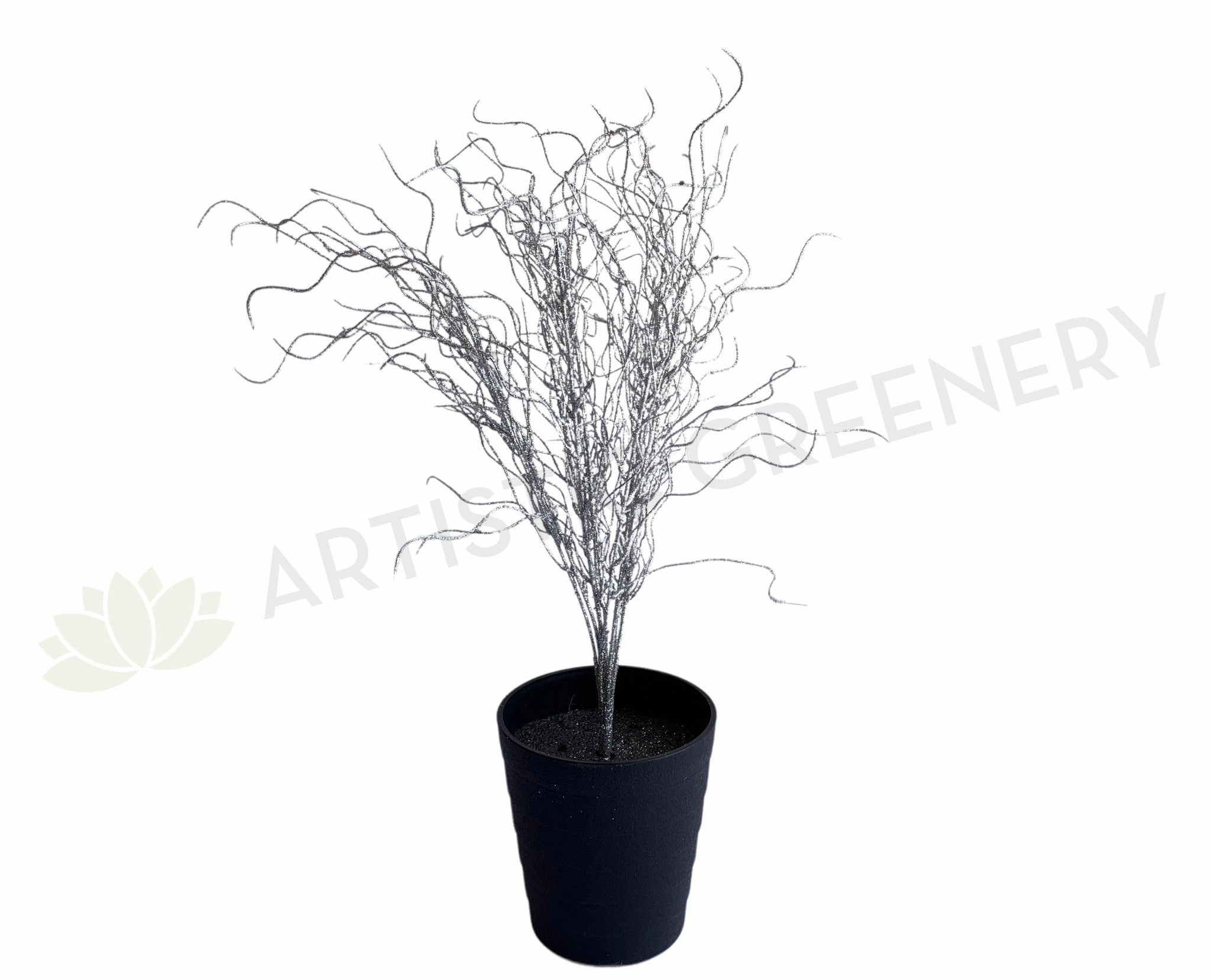 SP0390 Silver Glitter Spanish Moss / Old Man Beard Bunch 51cm xl flower pot  