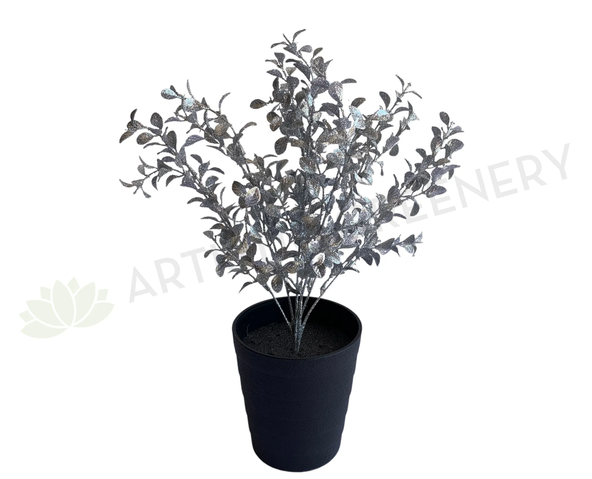 SP0391 Silver Glitter Filler Bunch 40cm dried green plant  