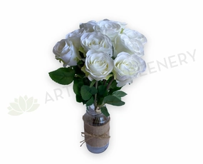 SP0420 White Rose Bunch / Posy 42cm SPECIAL indoor houseplants  