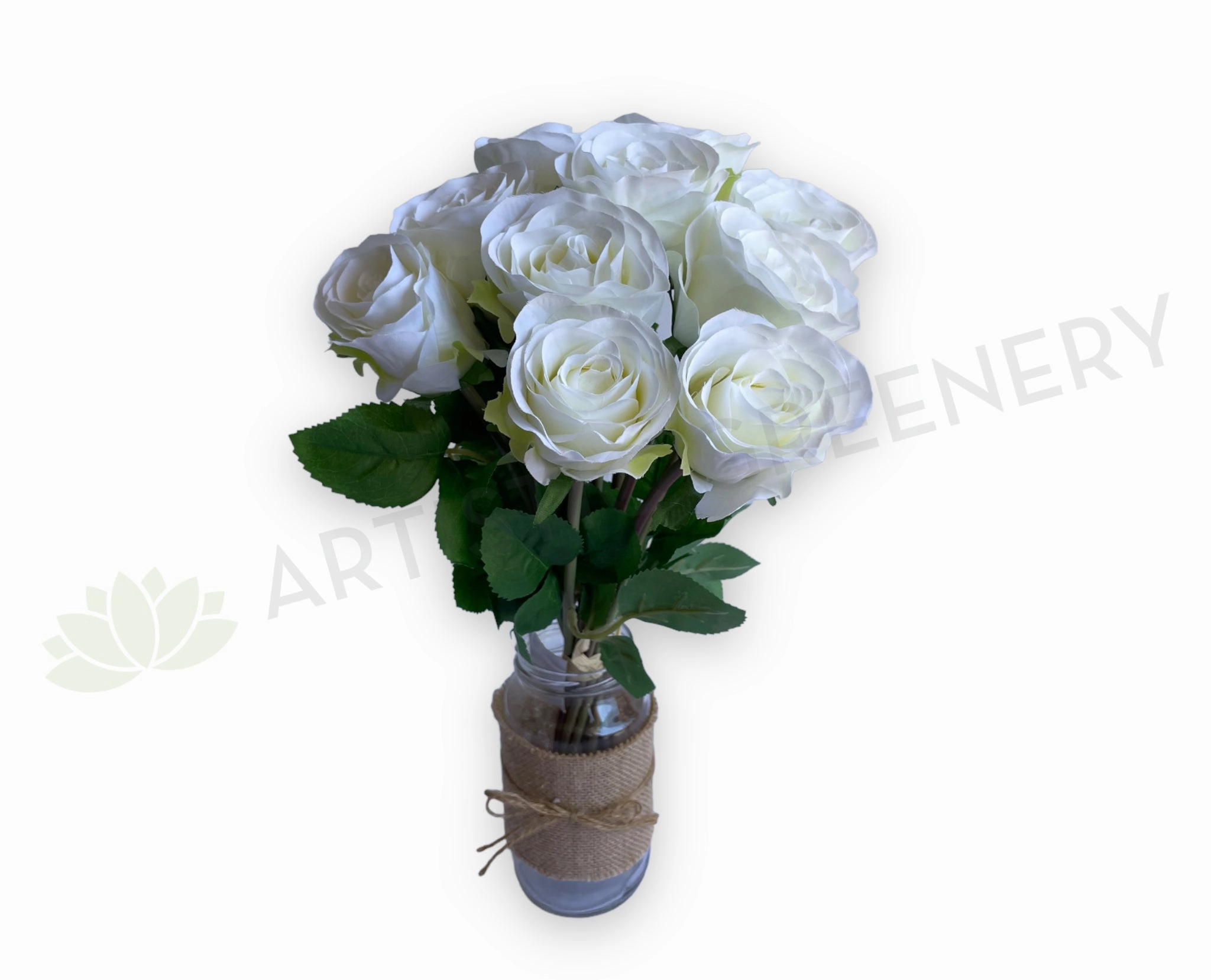 SP0420 White Rose Bunch / Posy 42cm SPECIAL indoor houseplants  
