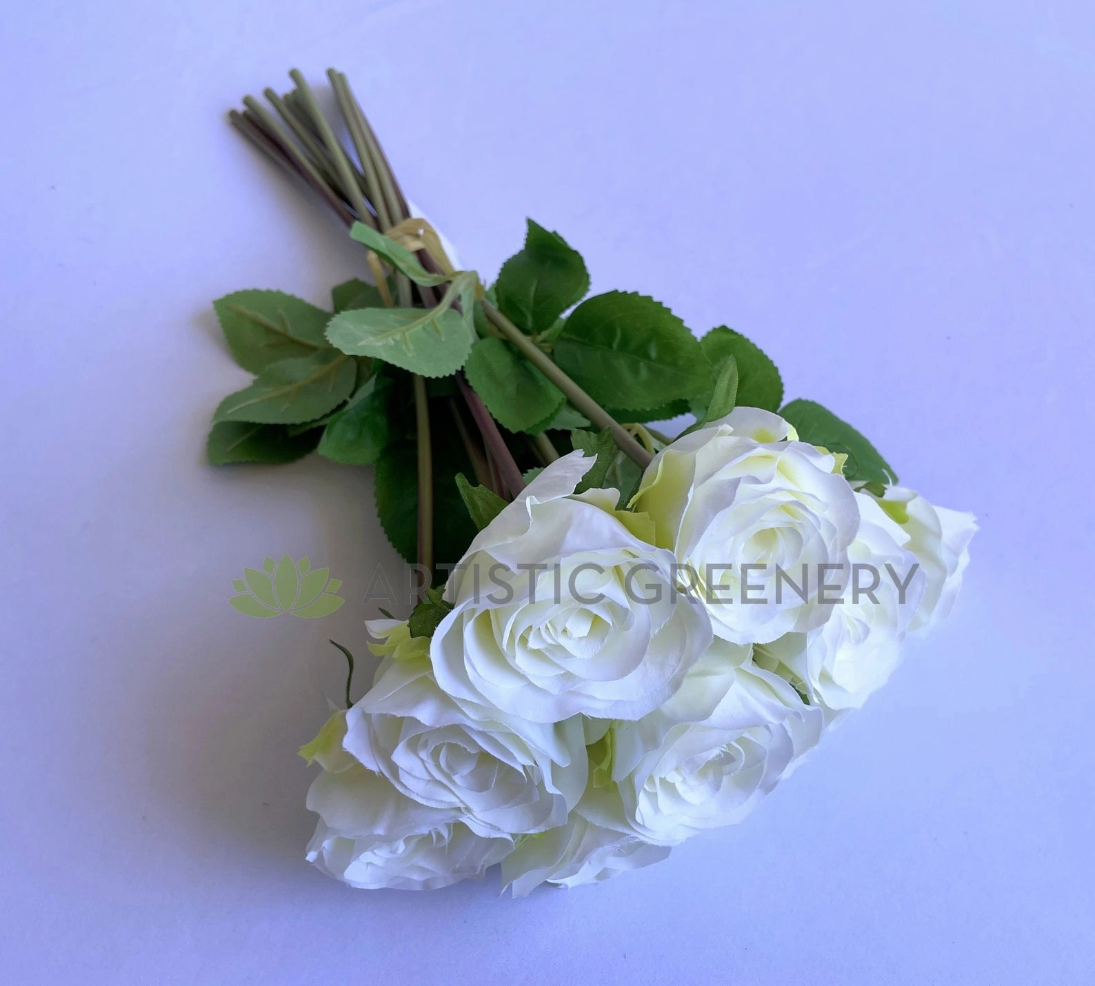 SP0420 White Rose Bunch / Posy 42cm SPECIAL
