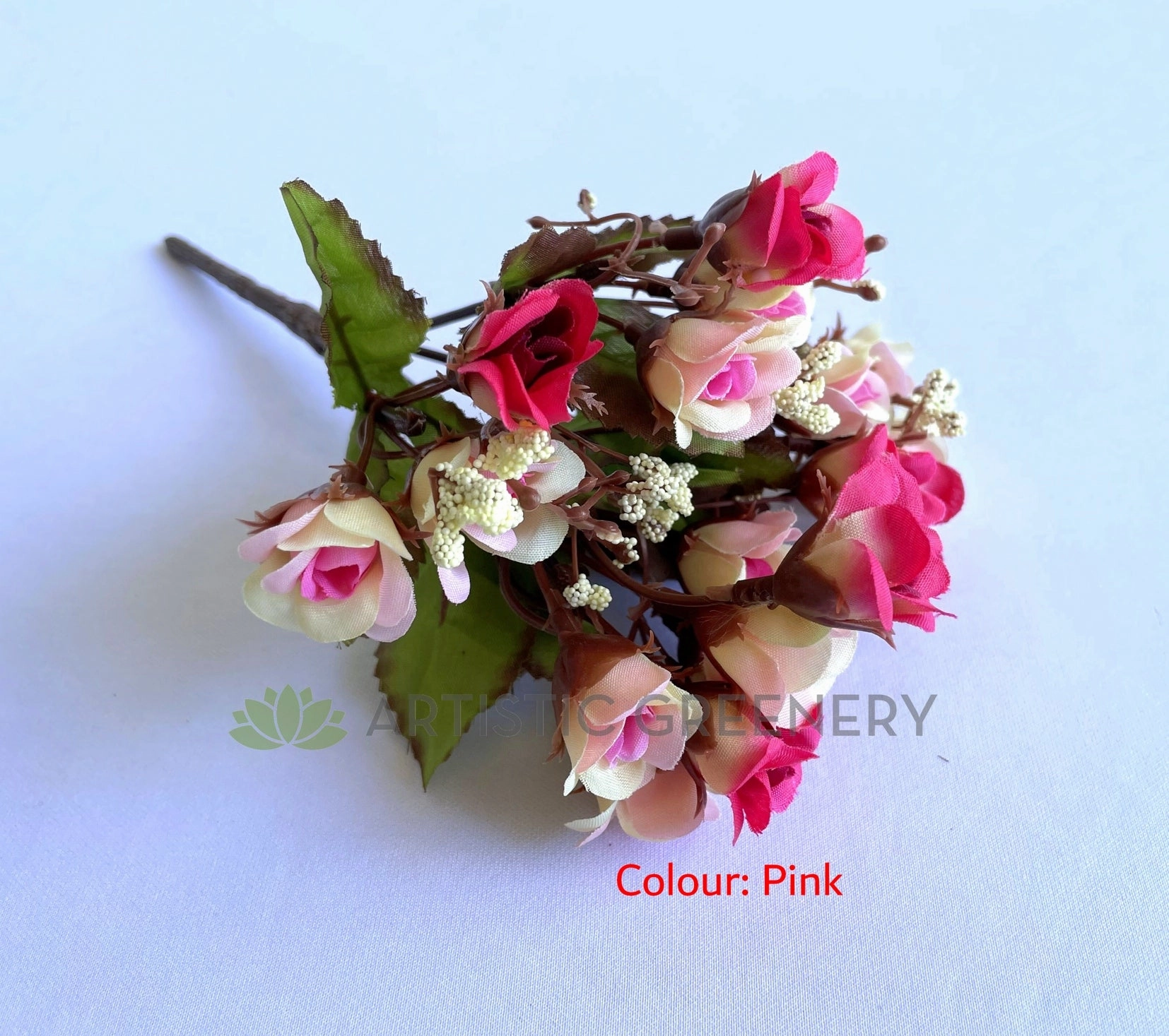 SP0427 Mini Rose Bunch 22cm Pink / Coral