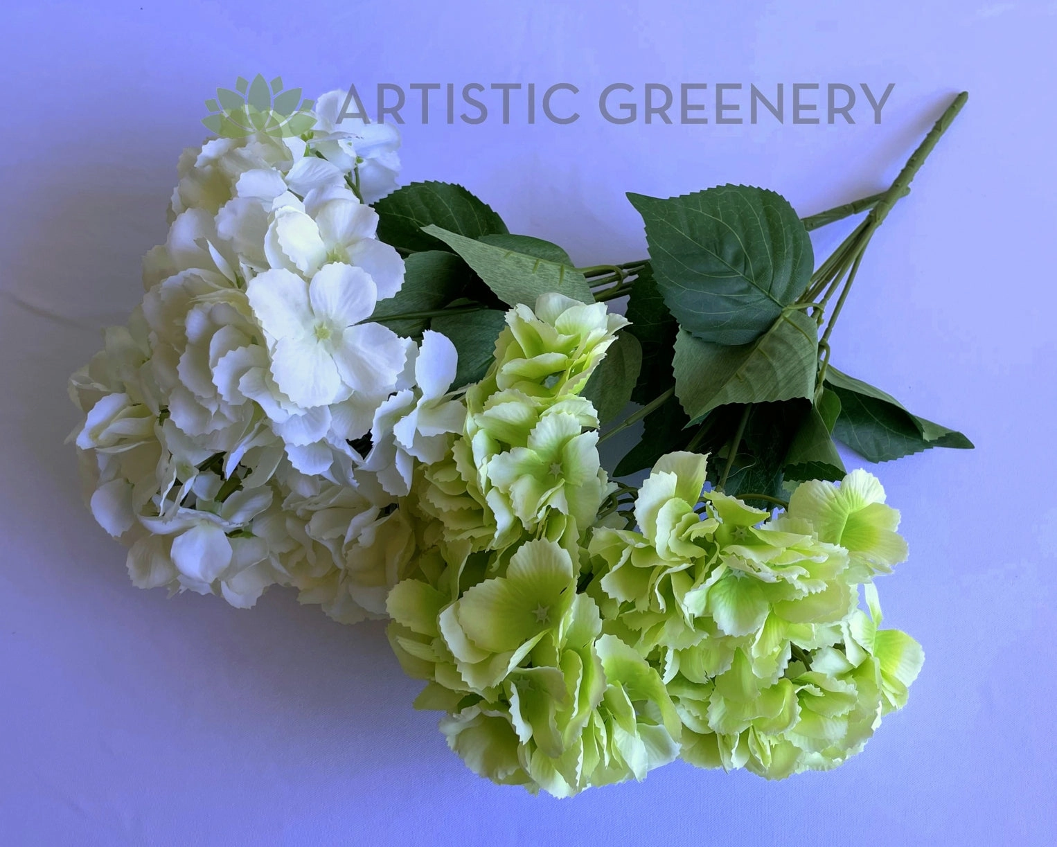 SP0429 Hydrangea Bunch 73cm Light Green / White