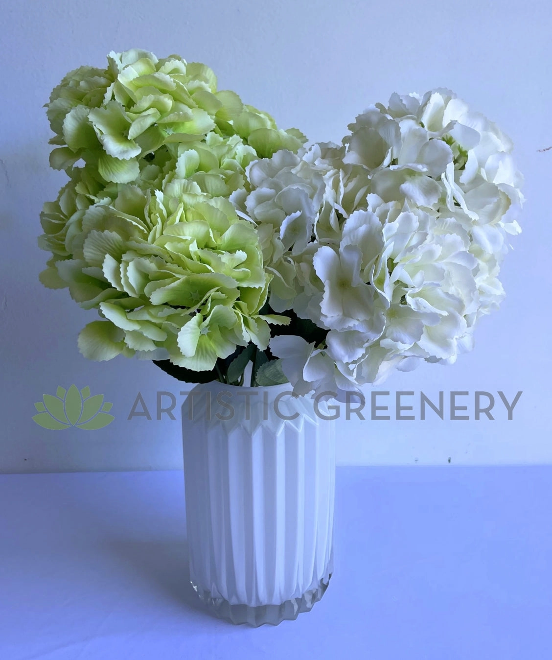 SP0429 Hydrangea Bunch 73cm Light Green / White