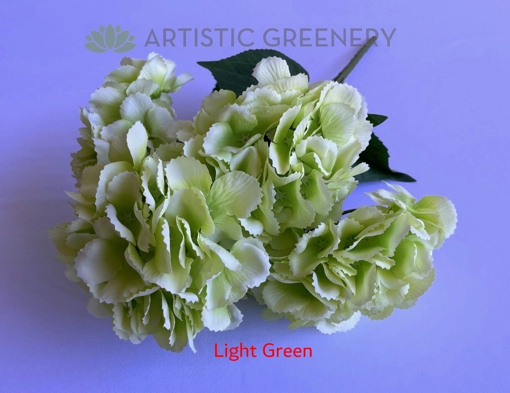 SP0429 Hydrangea Bunch 73cm Light Green / White