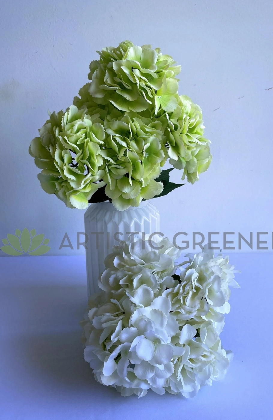 SP0429 Hydrangea Bunch 73cm Light Green / White