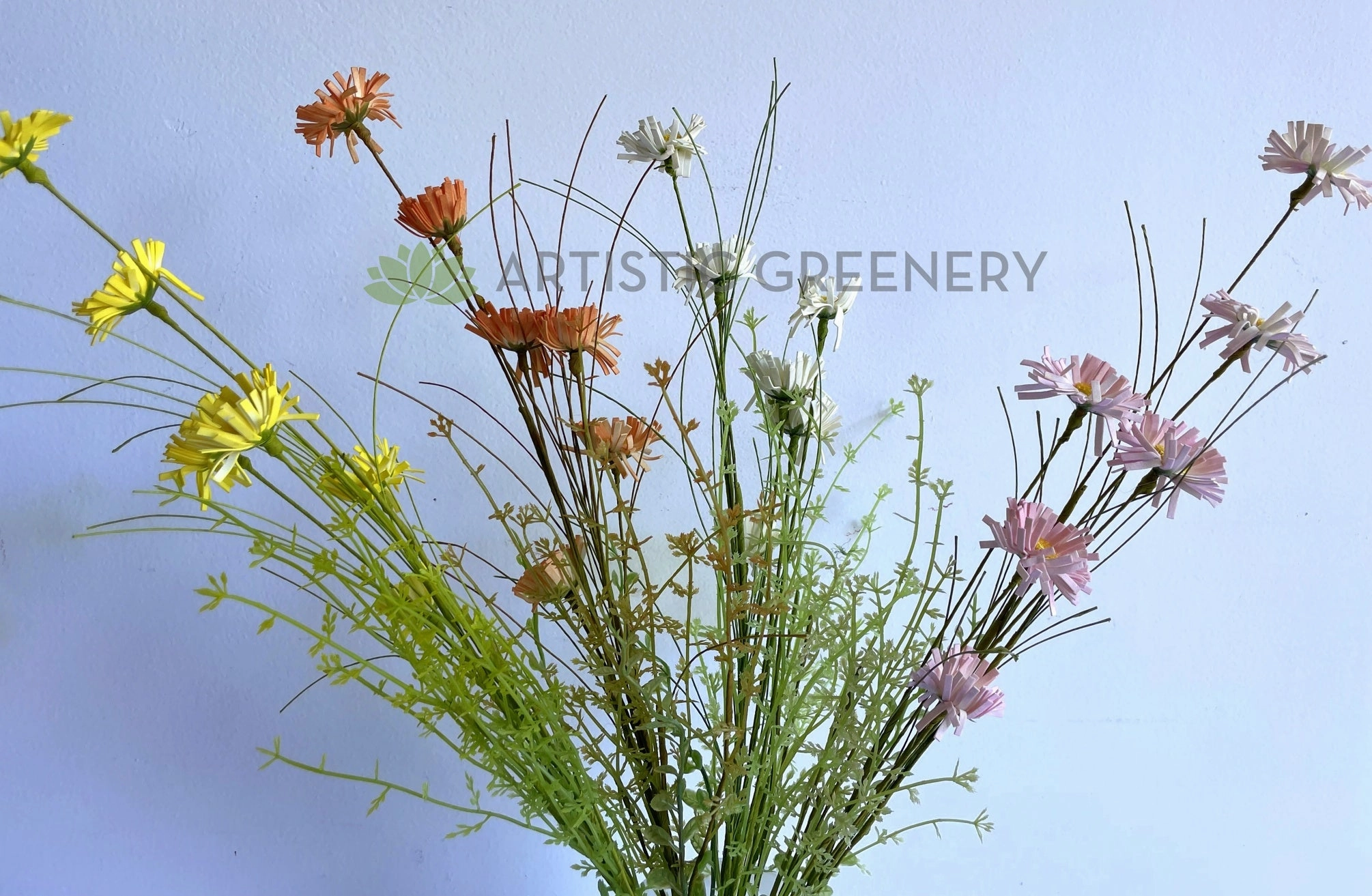 SP0433 Dried Flower Style Daisy Bunch 63cm 4 Colours