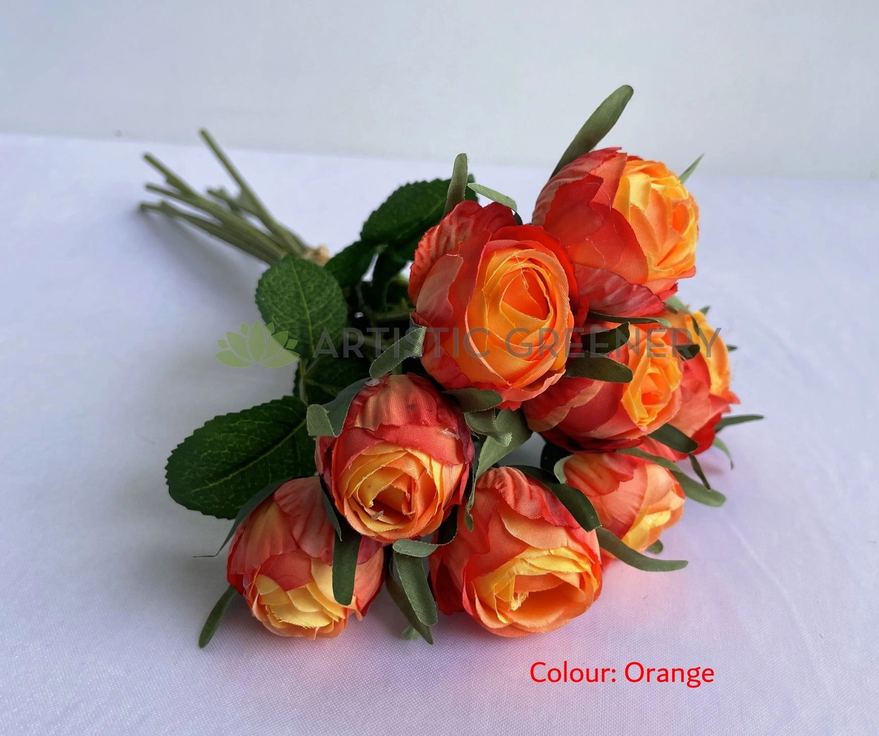SP0439 Small Cabbage Bunch 36cm (9 Stems) Orange / Red