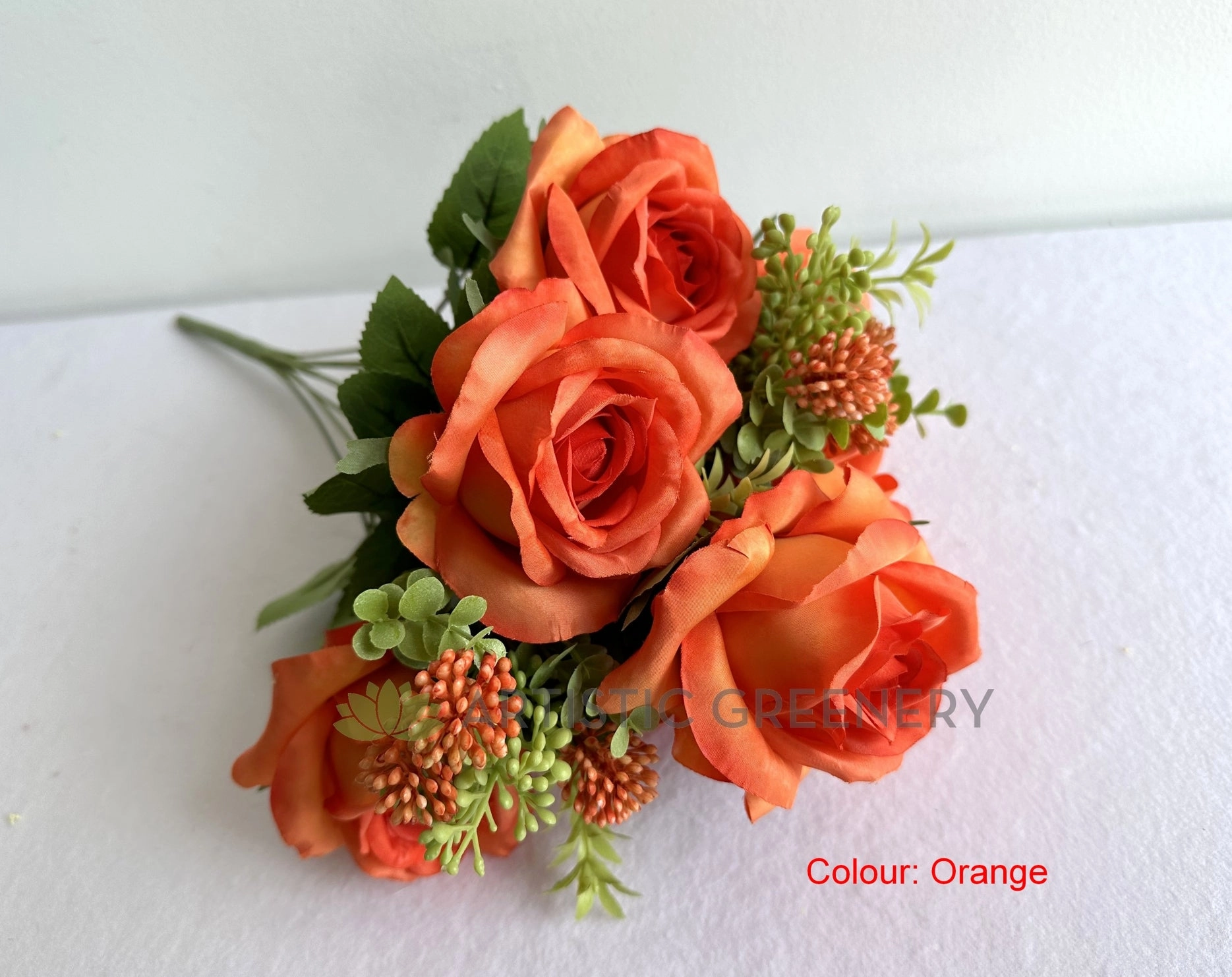 SP0447 European Rose Bunch 49cm (avail in 4 colours)
