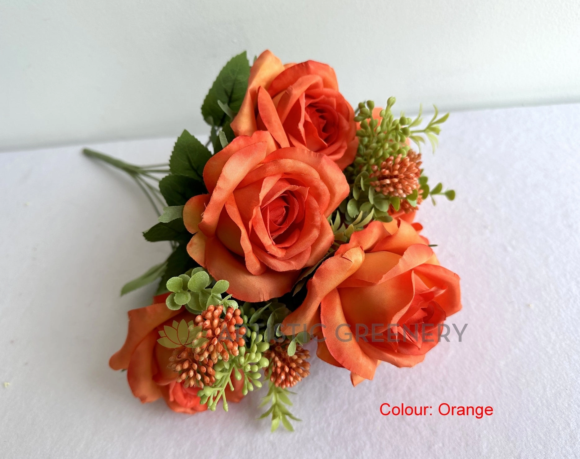 SP0447 European Rose Bunch 49cm (avail in 4 colours)